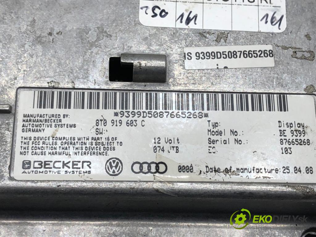 AUDI A6 C6 Avant (4F5) 2004 - 2011    2.7 TDI 132 kW [180 KM] olej napędowy 2005 - 2008  Dislpej 8T0919603C (Prístrojová doska, displej)