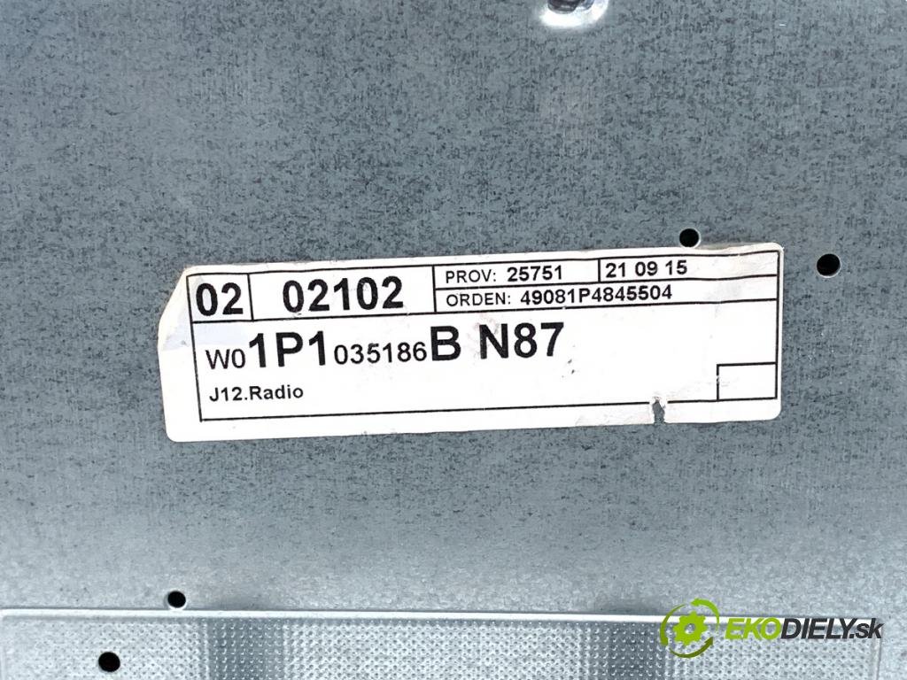 SEAT LEON (1P1) 2005 - 2013    1.6 75 kW [102 KM] benzyna 2005 - 2012  RADIO 1P1035186B (Audio zariadenie)