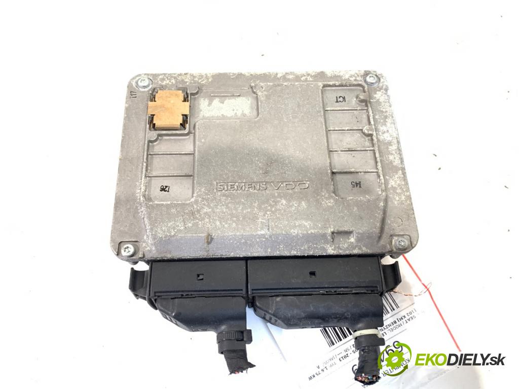 SEAT LEON (1P1) 2005 - 2013    1.6 75 kW [102 KM] benzyna 2005 - 2012  riadiaca jednotka Motor 06A906033HE (Riadiaca jednotka)