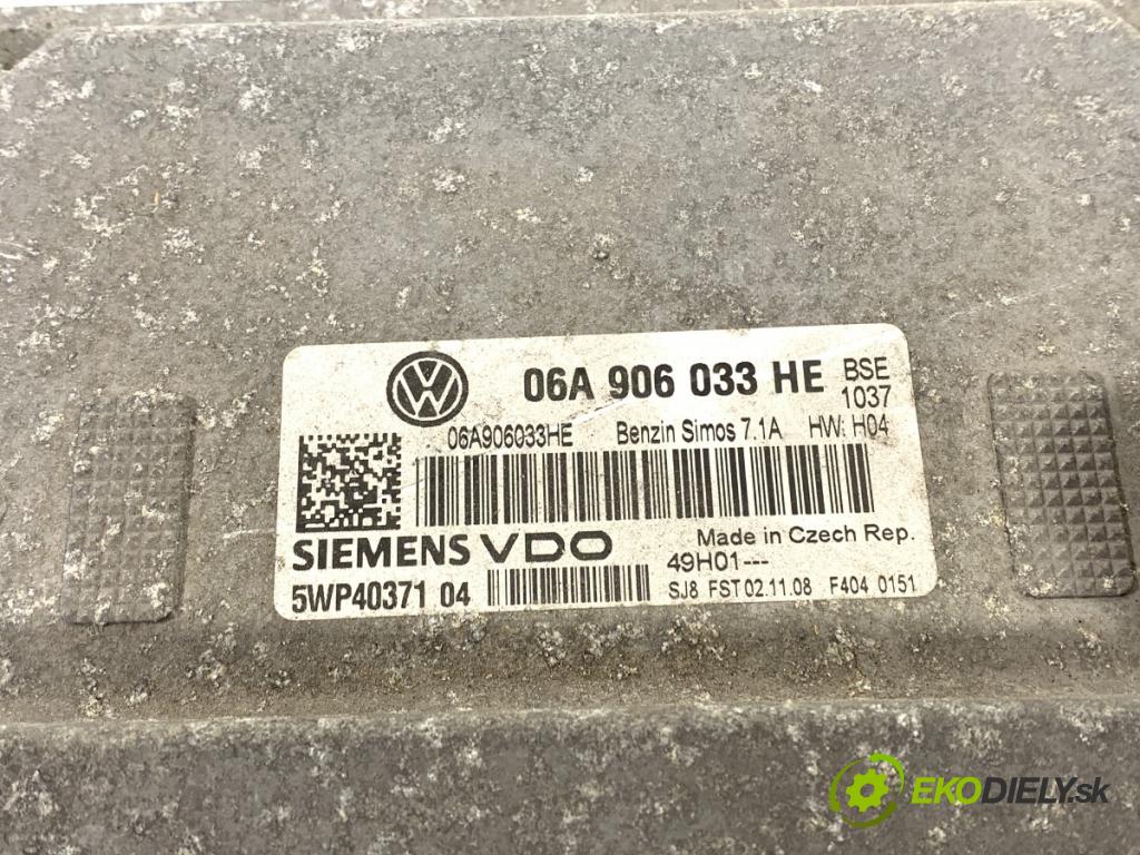 SEAT LEON (1P1) 2005 - 2013    1.6 75 kW [102 KM] benzyna 2005 - 2012  riadiaca jednotka Motor 06A906033HE (Riadiaca jednotka)