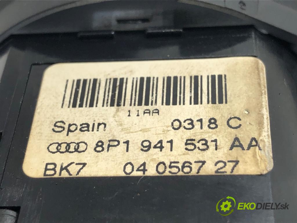 AUDI A3 (8P1) 2003 - 2013    1.9 TDI 77 kW [105 KM] olej napędowy 2003 - 2010  spínač světel 8P1941531AA