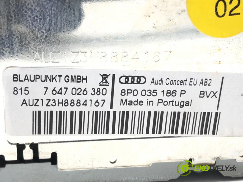 AUDI A3 (8P1) 2003 - 2013    1.9 TDI 77 kW [105 KM] olej napędowy 2003 - 2010  RADIO 8P0035186P (Audio zariadenie)