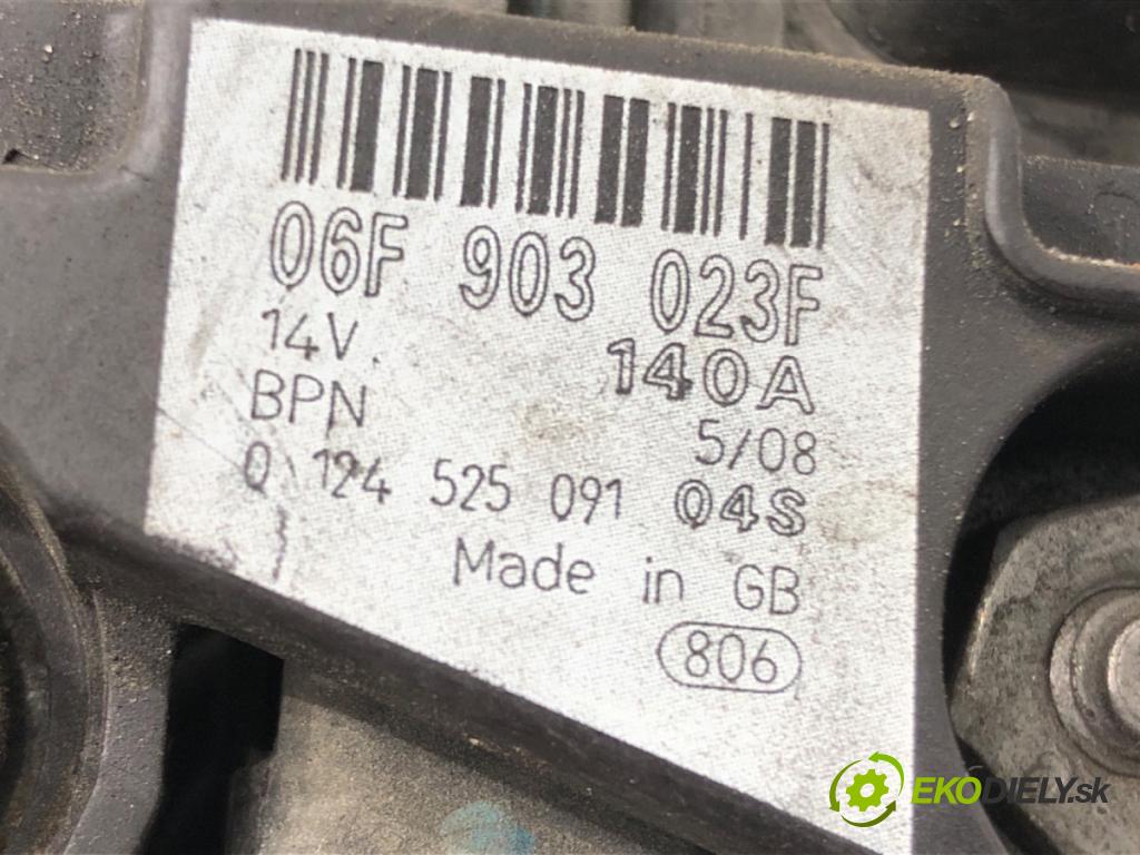 AUDI A3 (8P1) 2003 - 2013    1.9 TDI 77 kW [105 KM] olej napędowy 2003 - 2010  Alternátor 06F903023F (Alternátor)