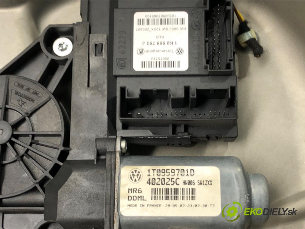 SKODA OCTAVIA II (1Z3) 2004 - 2013    1.6 FSI 85 kW [115 KM] benzyna 2004 - 2008  mechanismus okna levý přední část 1T0959701D