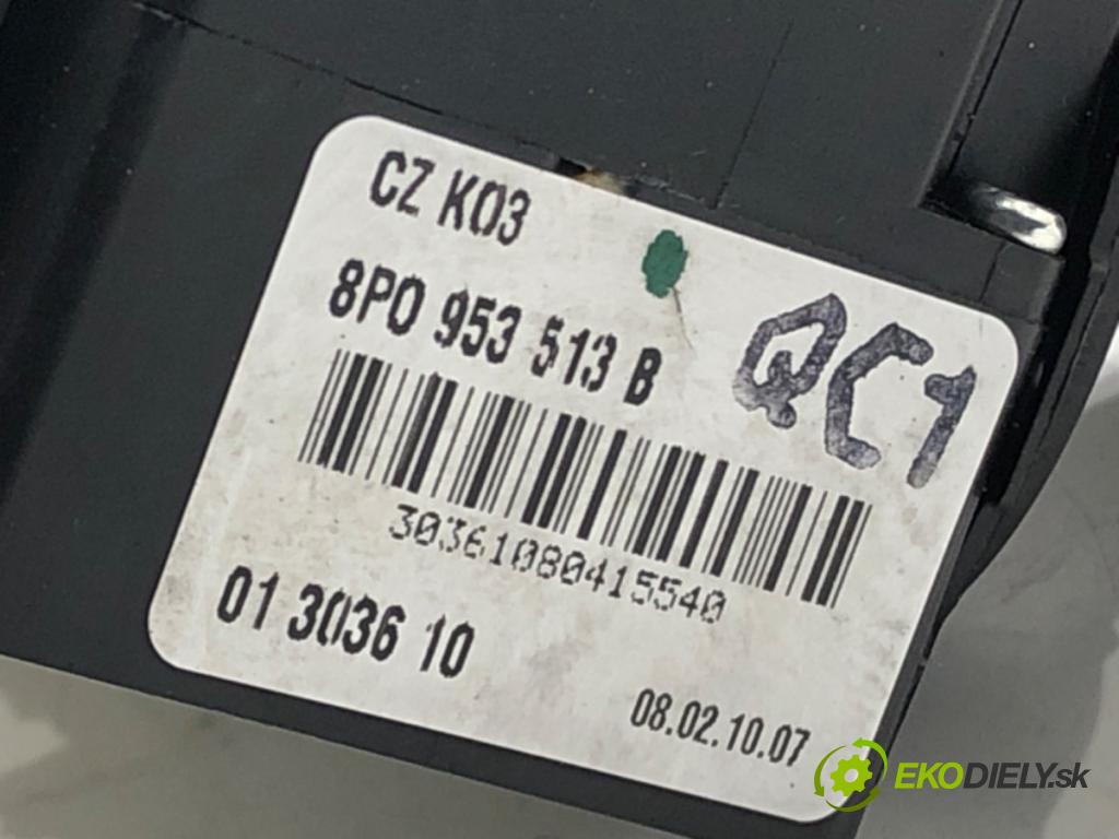 AUDI A3 (8P1) 2003 - 2013    1.9 TDI 77 kW [105 KM] olej napędowy 2003 - 2010  Prepínač smeroviek 8P0953513B (Prepínač/spínač/tlačidlo a ovládač kúrenia)