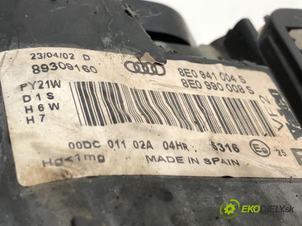 AUDI A4 B6 (8E2) 2000 - 2005    1.9 TDI 96 kW [130 KM] olej napędowy 2000 - 2004  světlomet pravý přední část XENON 8E0941004S
