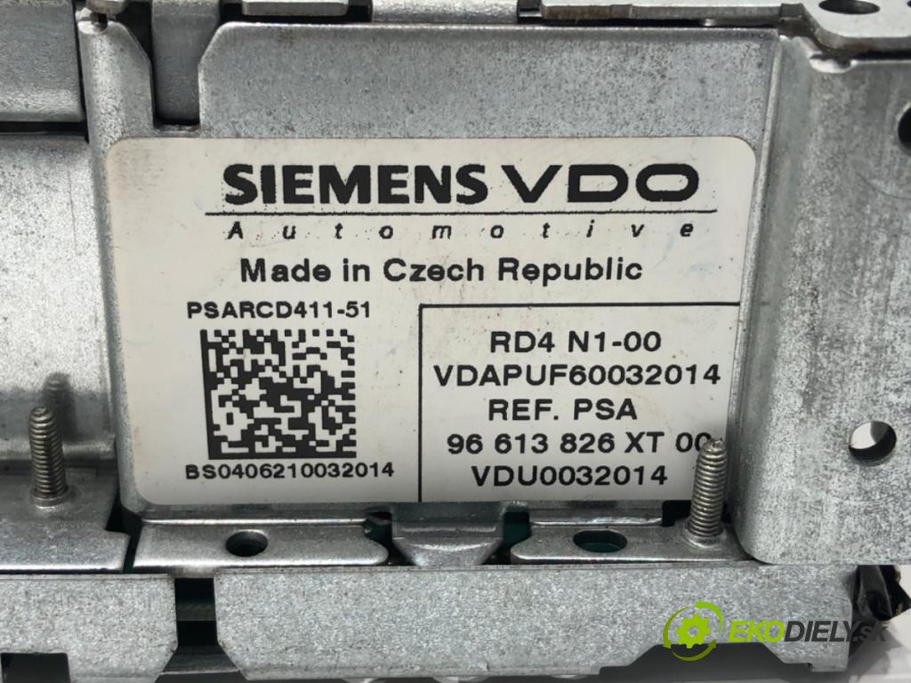 PEUGEOT 207 (WA_, WC_) 2006 - 2015    1.4 16V 65 kW [88 KM] benzyna 2006 - 2013  RADIO 96613826XT (Audio zariadenie)