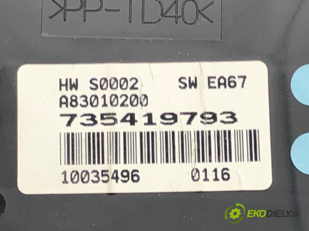 FIAT GRANDE PUNTO (199_) 2005 - 2022    1.3 D Multijet (199.AXD11, 199.AXD1A, 199.AXD1B,... 66 kW [90 KM] olej napędowy 2005 - 2010  Panel ovládania kúrenia 735419793 (Prepínač/spínač/tlačidlo a ovládač kúrenia)