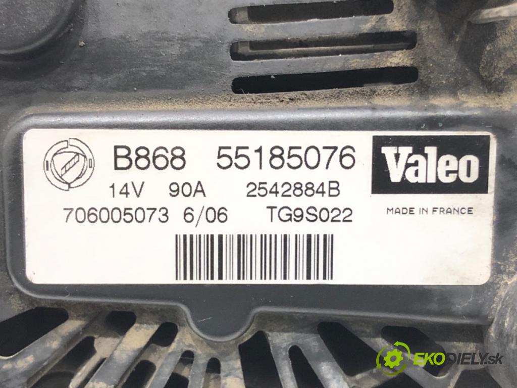FIAT GRANDE PUNTO (199_) 2005 - 2022    1.3 D Multijet (199.AXD11, 199.AXD1A, 199.AXD1B,... 66 kW [90 KM] olej napędowy 2005 - 2010  Alternátor 55185076 (Alternátor)