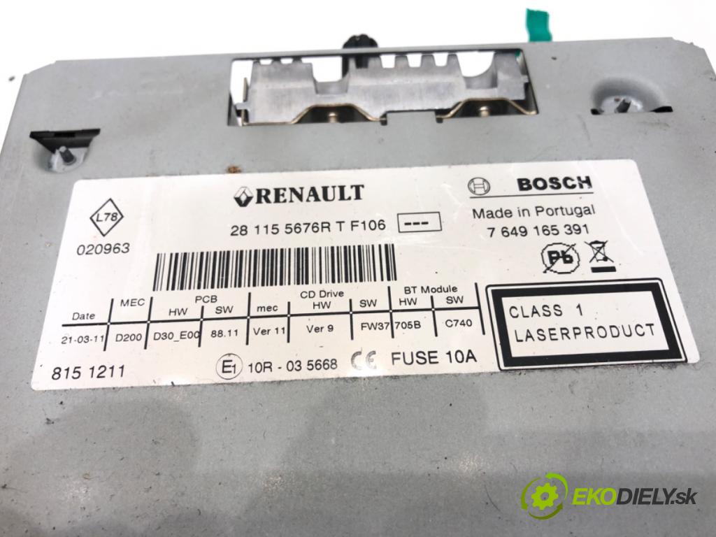 RENAULT LAGUNA III Grandtour (KT0/1) 2007 - 2015    2.0 dCi (KT07, KT0J, KT14, KT1A, KT1S) 96 kW [131 KM] olej napędowy 2007 - 2015  RADIO 281155676R (Audio zariadenie)