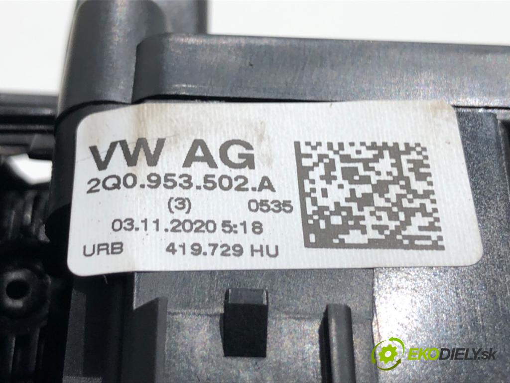 SKODA FABIA III (NJ3) 2014 - 2022    1.0 TSI 70 kW [95 KM] benzyna 2014 - 2022  Prepínač kombinovaný 2Q0953502A (Prepínač/spínač/tlačidlo a ovládač kúrenia)