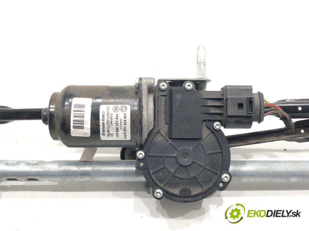 SKODA FABIA III (NJ3) 2014 - 2022    1.0 TSI 70 kW [95 KM] benzyna 2014 - 2022  Mechanizmus stieračov predný 5JB955113A (Motorček stieračov predné)