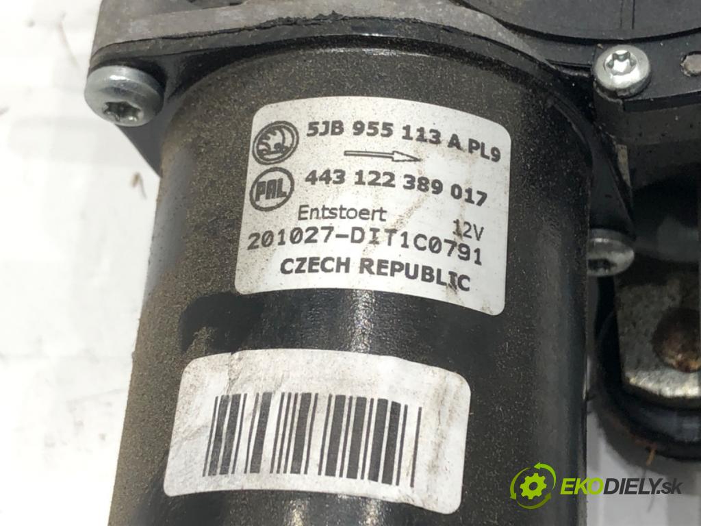 SKODA FABIA III (NJ3) 2014 - 2022    1.0 TSI 70 kW [95 KM] benzyna 2014 - 2022  Mechanizmus stieračov predný 5JB955113A (Motorček stieračov predné)