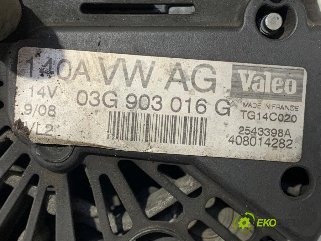 AUDI A4 B8 (8K2) 2007 - 2015    2.0 TDI 105 kW [143 KM] olej napędowy 2007 - 2015  Alternátor 03G903016G (Alternátor)