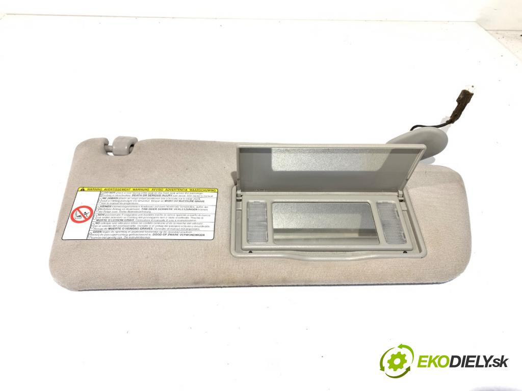TOYOTA COROLLA Verso (ZER_, ZZE12_, R1_) 2004 - 2009    2.2 D-4D (AUR10_) 100 kW [136 KM] olej napędowy 2005 - 2009  Clona slnečná pravy