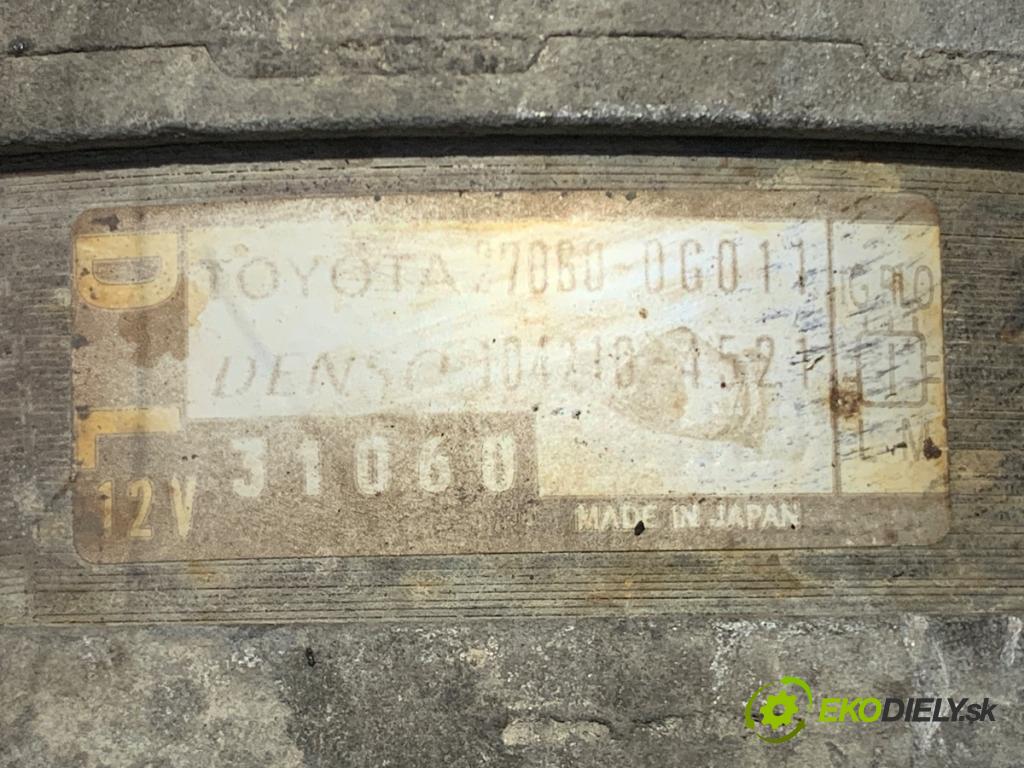 TOYOTA COROLLA Verso (ZER_, ZZE12_, R1_) 2004 - 2009    2.2 D-4D (AUR10_) 100 kW [136 KM] olej napędowy 2005 - 2009  Alternátor 27060-0G011 (Alternátor)