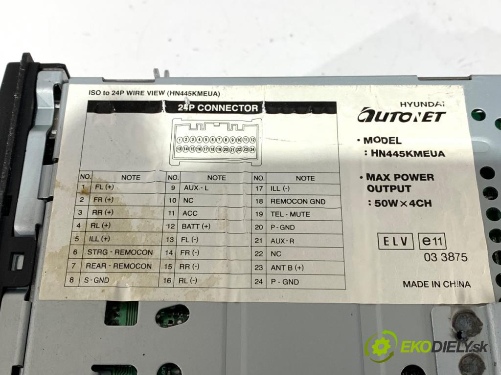 KIA SPORTAGE II (JE_, KM) 2004 - 2022    2.0 i 16V 104 kW [141 KM] benzyna 2004 - 2022  RADIO HN445KMEUA (Audio zariadenie)