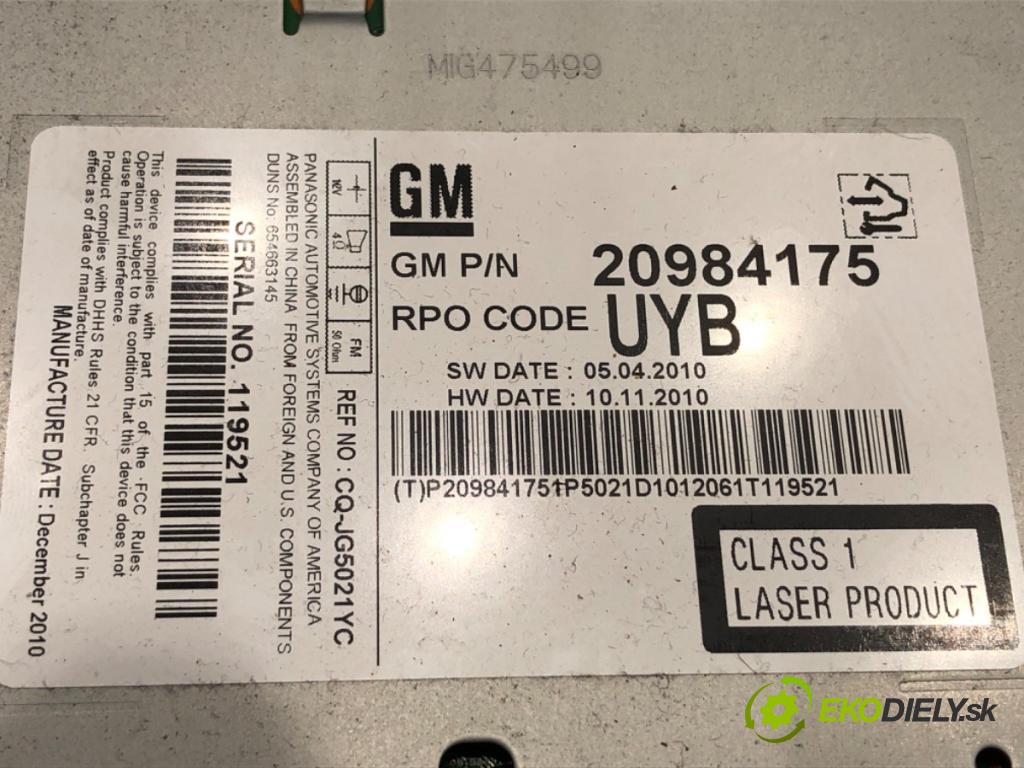 CHEVROLET CRUZE (J300) 2009 - 2022    1.8 104 kW [141 KM] benzyna 2009 - 2022  RADIO 20984175 (Audio zariadenie)