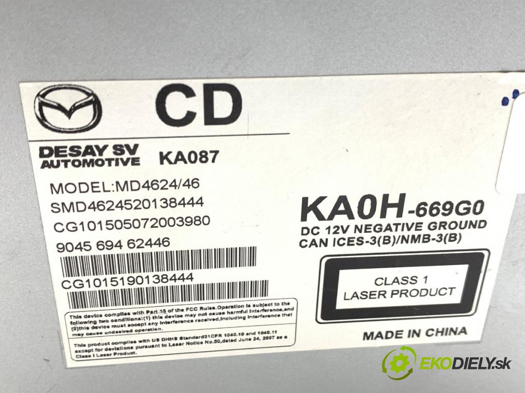 MAZDA CX-5 (KE, GH) 2011 - 2017    2.2 D (KE2FW) 129 kW [175 KM] olej napędowy 2012 - 2017  RADIO Navigácia KA0H-669G0 (Audio zariadenie)