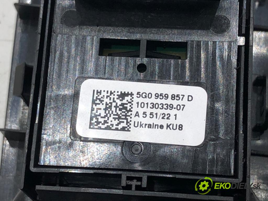 SKODA OCTAVIA IV (NX3, NN3) 2020 - 2022    2.0 TDI 110 kW [150 KM] olej napędowy 2020 - 2022  Prepínač okien 5G0959857D (Prepínač/spínač/tlačidlo a ovládač kúrenia)