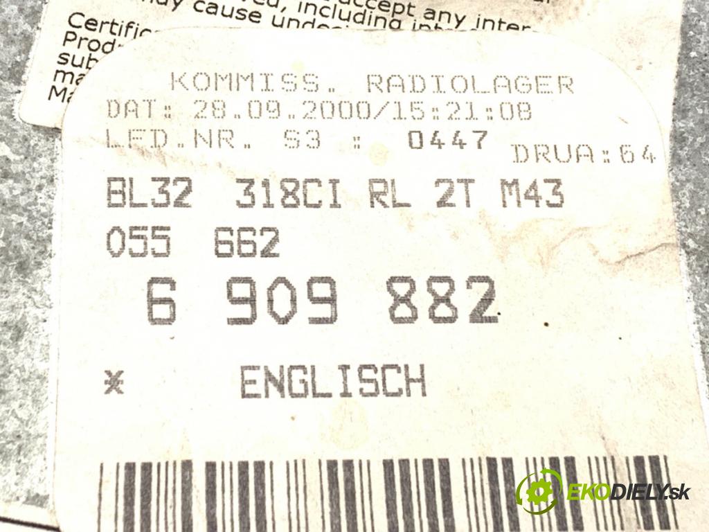 BMW 3 (E46) 1997 - 2005    316 i 85 kW [115 KM] benzyna 2002 - 2005  RADIO 6909882 (Audio zariadenie)