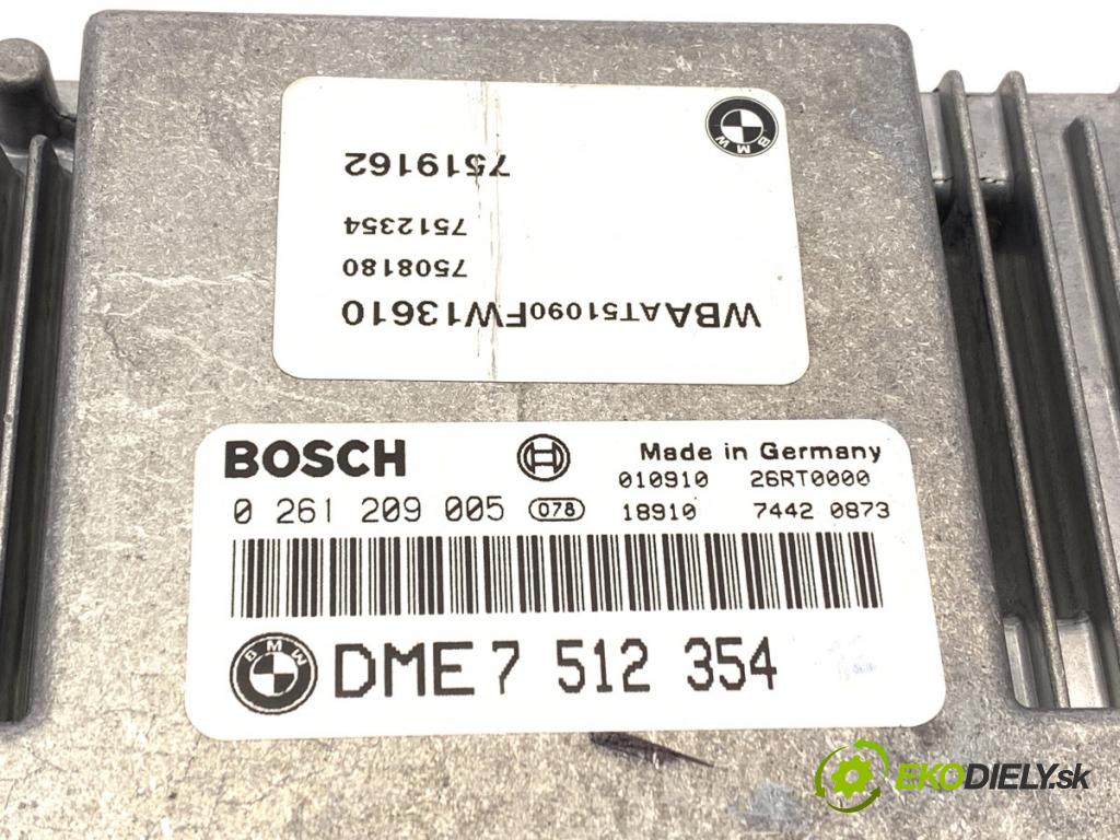 BMW 3 (E46) 1997 - 2005    316 i 85 kW [115 KM] benzyna 2002 - 2005  riadiaca jednotka Motor 7512354 0261209005 (Riadiaca jednotka)