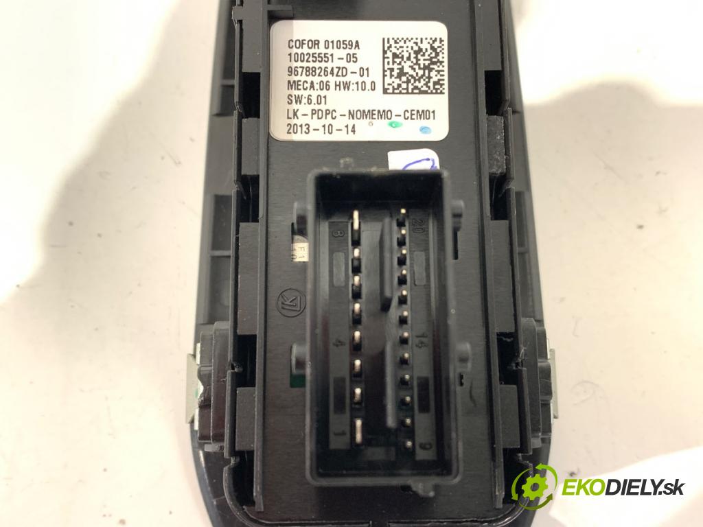 PEUGEOT 308 II (LB_, LP_, LW_, LH_, L3_) 2013 - 2021    1.6 THP 125 92 kW [125 KM] benzyna 2013 - 2021  Prepínač okien 96788264ZD (Prepínač/spínač/tlačidlo a ovládač kúrenia)