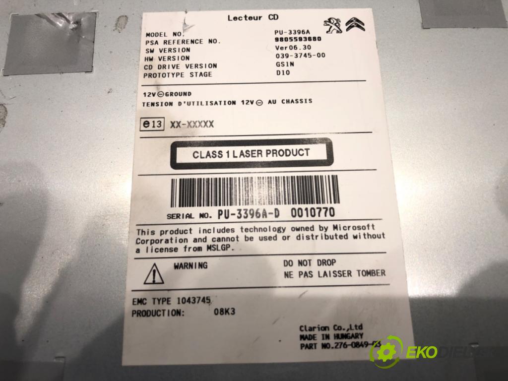 PEUGEOT 308 II (LB_, LP_, LW_, LH_, L3_) 2013 - 2021    1.6 THP 125 92 kW [125 KM] benzyna 2013 - 2021  Menič CD 9805593680 (CD meniče)