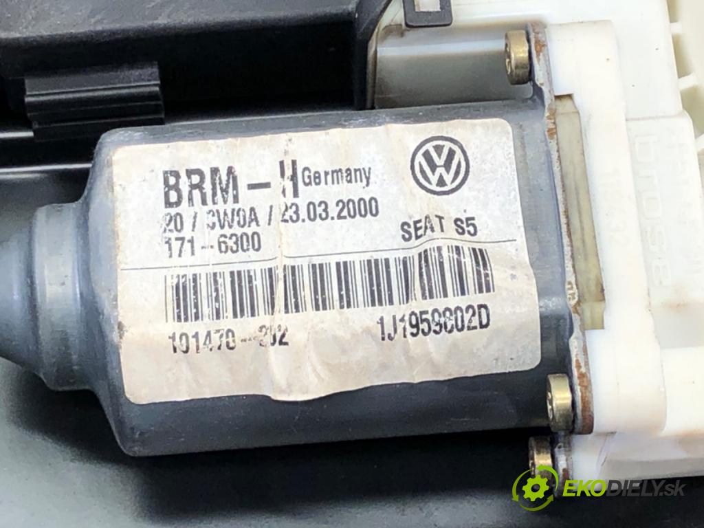 SEAT LEON (1M1) 1999 - 2006    1.4 16V 55 kW [75 KM] benzyna 1999 - 2006  mechanismus okna pravý přední část 1J1959802D