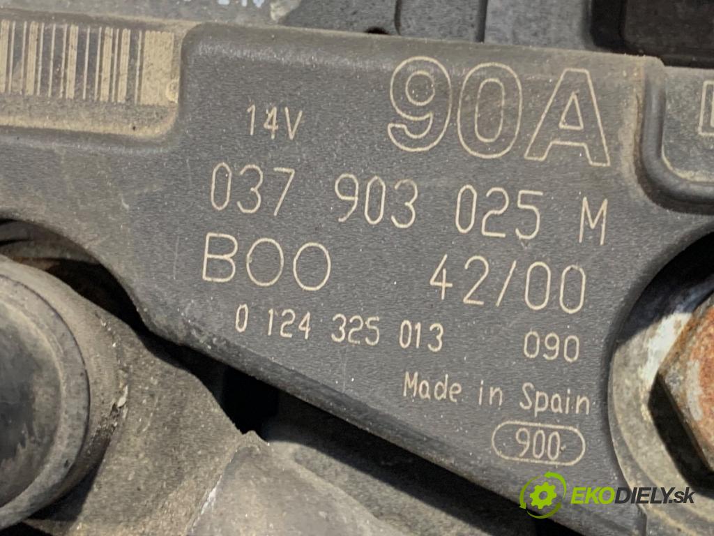 SEAT LEON (1M1) 1999 - 2006    1.4 16V 55 kW [75 KM] benzyna 1999 - 2006  Alternátor 037903025M (Alternátor)