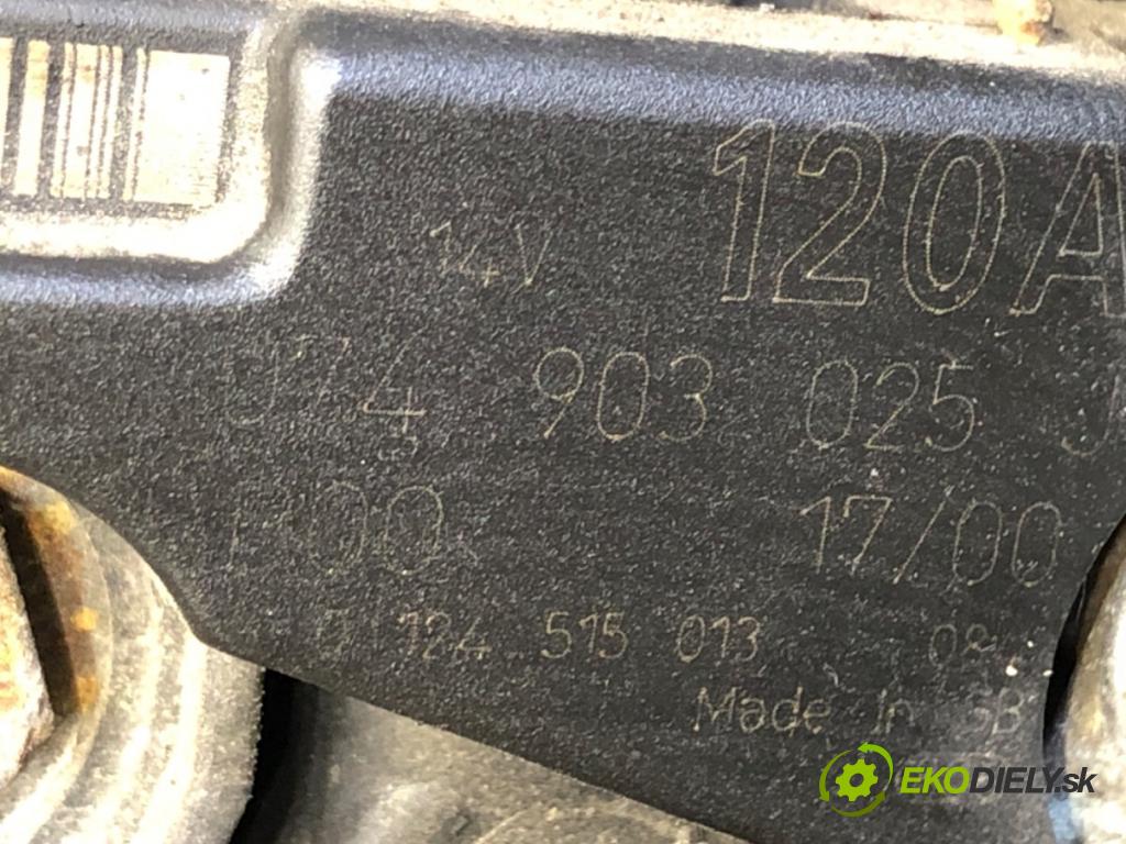 AUDI A4 B6 (8E2) 2000 - 2005    1.9 TDI 96 kW [130 KM] olej napędowy 2000 - 2004  Alternátor 074903025J (Alternátor)