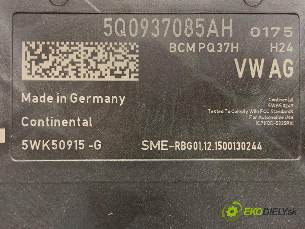 AUDI A3 (8V1, 8VK) 2012 - 2020    2.0 TFSI 140 kW [190 KM] benzyna 2016 - 2017  Modul komfortu 5Q0937085AH (Modul komfortu)