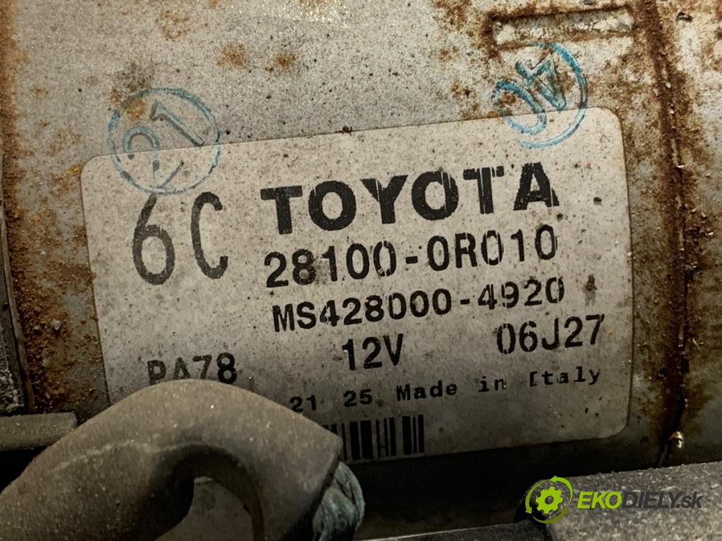 TOYOTA COROLLA Verso (ZER_, ZZE12_, R1_) 2004 - 2009    2.2 D-4D (AUR10_) 100 kW [136 KM] olej napędowy 2005 - 2009  Štartér 28100-0R010 (Štartér)