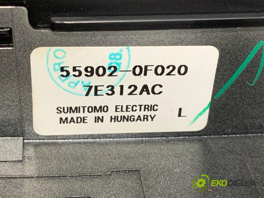 TOYOTA COROLLA Verso (ZER_, ZZE12_, R1_) 2004 - 2009    2.2 D-4D (AUR10_) 100 kW [136 KM] olej napędowy 2005 - 2009  Panel ovládania kúrenia 55902-0F020 (Prepínač/spínač/tlačidlo a ovládač kúrenia)