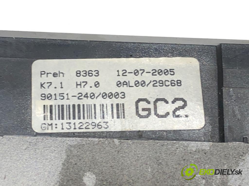 OPEL ASTRA H Kombi (A04) 2004 - 2014    1.7 CDTI (L35) 74 kW [101 KM] olej napędowy 2004 - 2010  Panel ovládania kúrenia 13122963 (Prepínač/spínač/tlačidlo a ovládač kúrenia)
