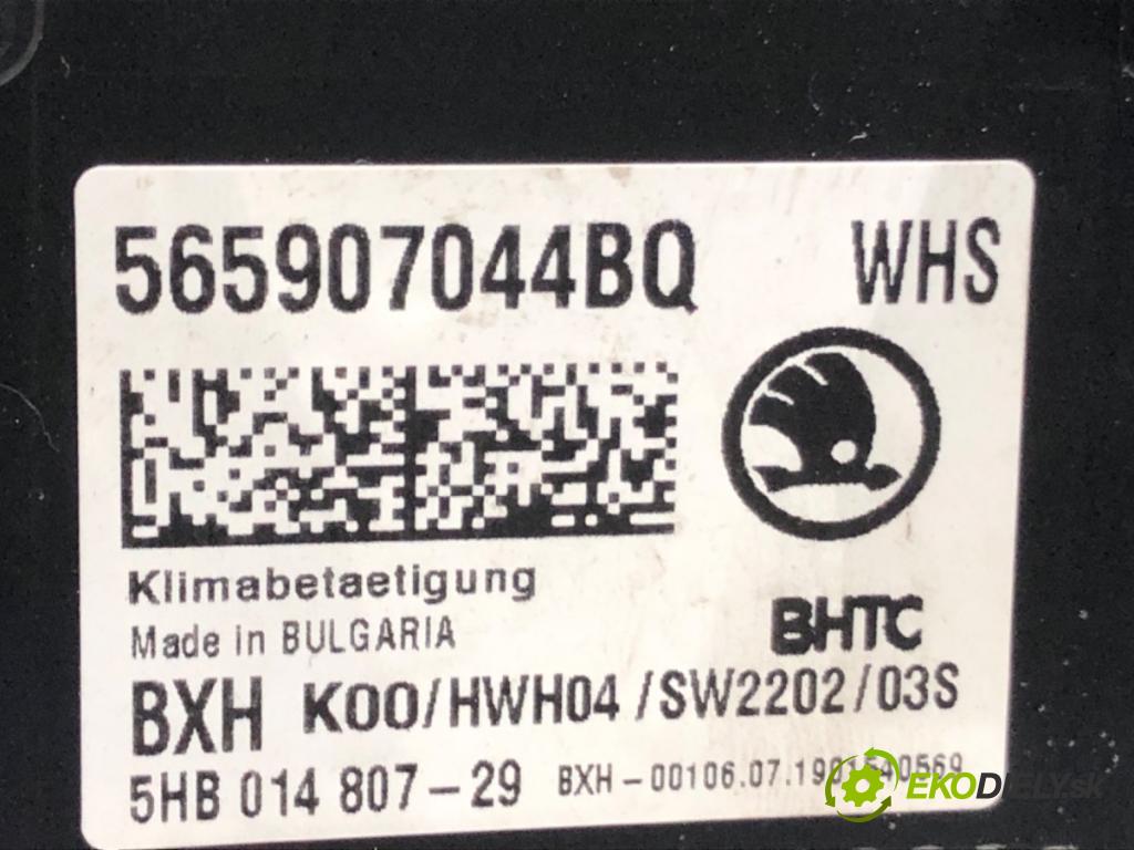 SKODA KODIAQ (NS7, NV7, NS6) 2016 - 2022    2.0 TSI 4x4 140 kW [190 KM] benzyna 2019 - 2022  Panel ovládania kúrenia 565907044BQ (Prepínač/spínač/tlačidlo a ovládač kúrenia)