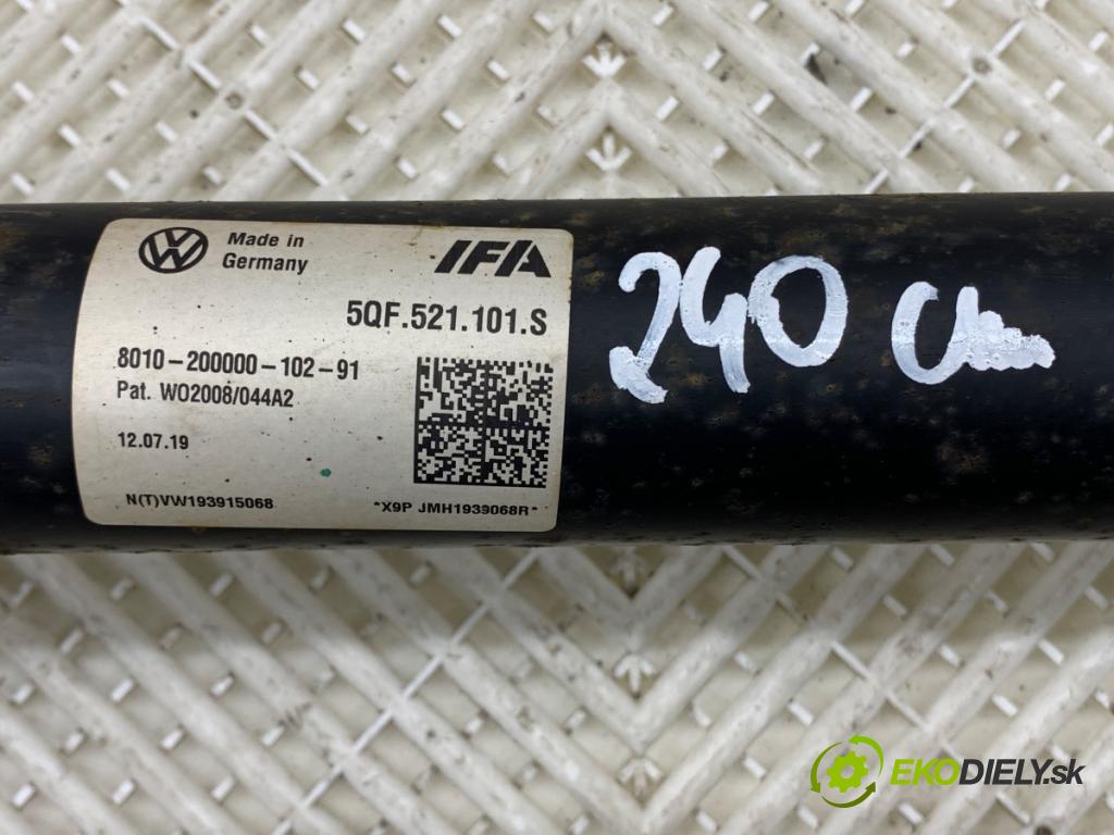 SKODA KODIAQ (NS7, NV7, NS6) 2016 - 2022    2.0 TSI 4x4 140 kW [190 KM] benzyna 2019 - 2022  Kardaň, hriadeľ hnací zad 5QF521101S (Kardaňový hriadeľ)