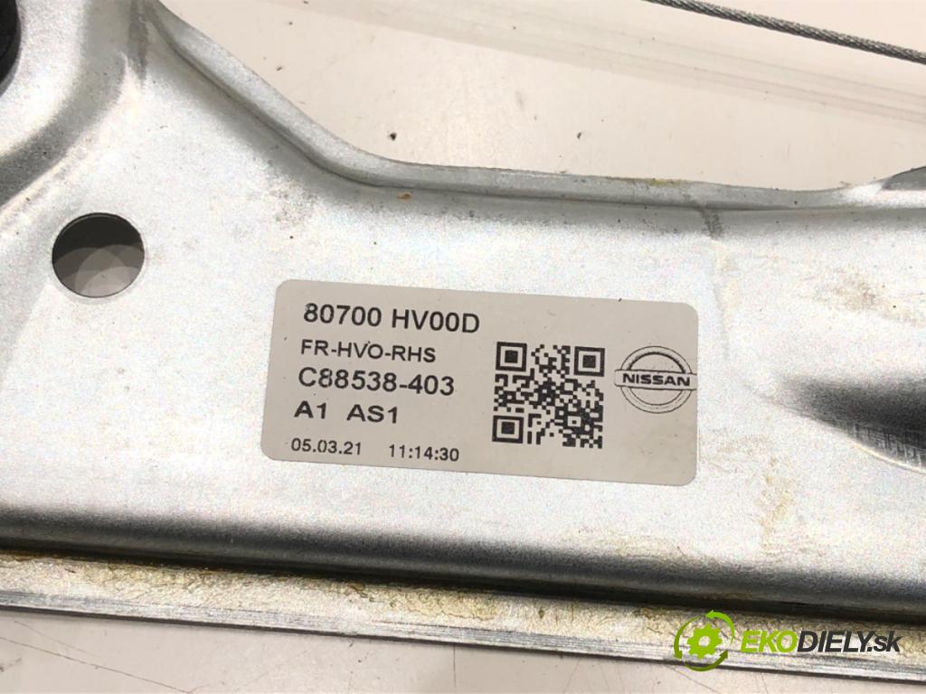 NISSAN QASHQAI II SUV (J11, J11_) 2013 - 2022    1.3 DIG-T 103 kW [140 KM] benzyna 2018 - 2022  mechanismus okna pravý přední část 80700 HV00D