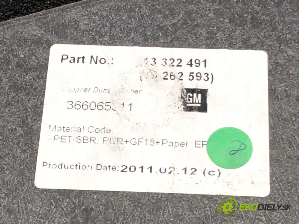 OPEL ASTRA J (P10) 2009 - 2015    2.0 CDTI (68) 118 kW [160 KM] olej napędowy 2009 - 2015  KRYTINA: podlaha kufra 13322491 (Ostatné)
