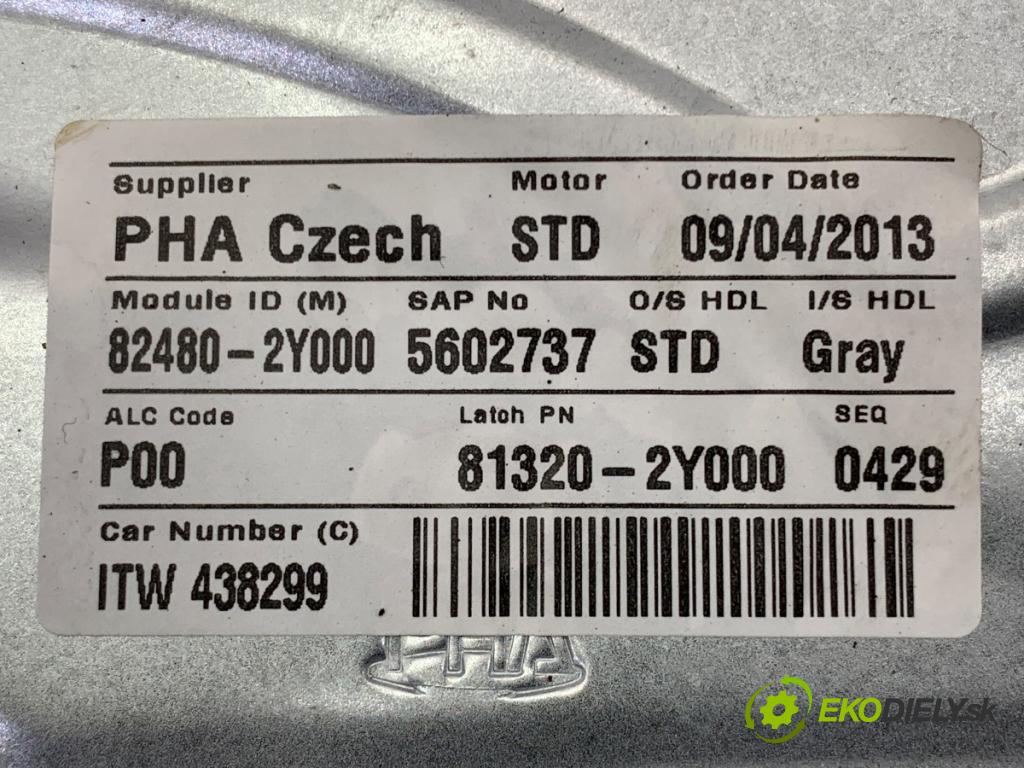 HYUNDAI ix35 (LM, EL, ELH) 2009 - 2022    1.7 CRDi 85 kW [116 KM] olej napędowy 2010 - 2022  mechanismus okna pravý přední část 82480-2Y000