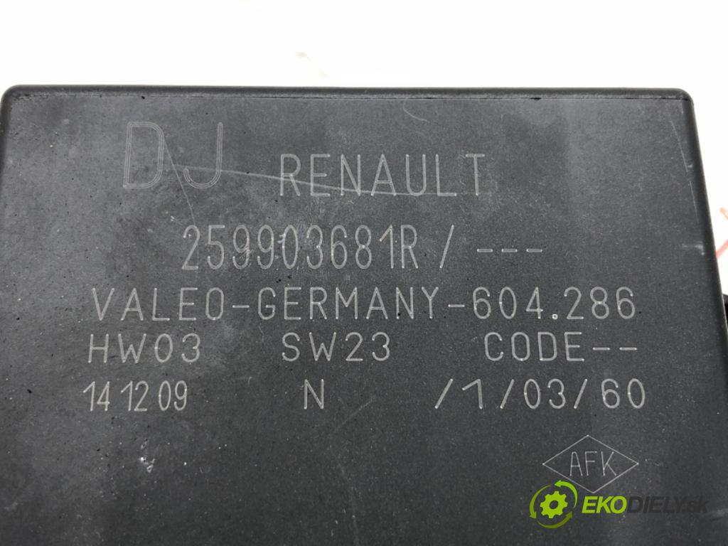 RENAULT MEGANE III Grandtour (KZ0/1) 2008 - 2022    1.4 TCe (KZ0F, KZ1V) 96 kW [130 KM] benzyna 2009 - 2022  Modul PDC 259903681R (Riadiaca jednotka ostatné)