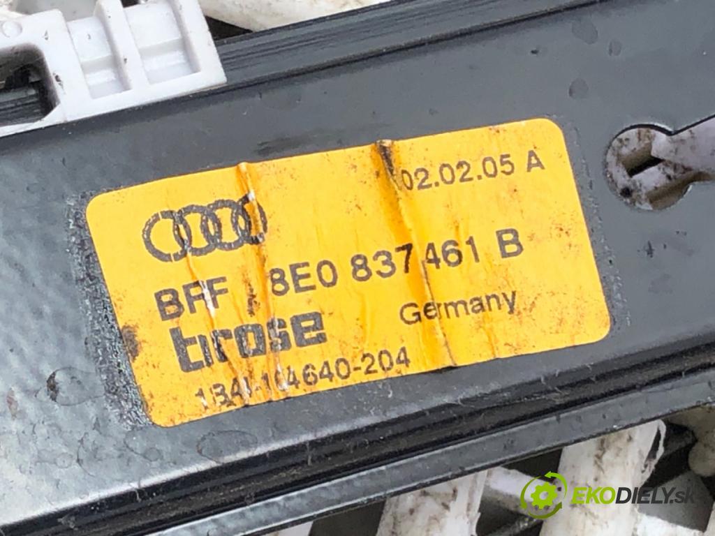AUDI A4 B7 (8EC) 2004 - 2008    1.9 TDI 85 kW [116 KM] olej napędowy 2004 - 2008  mechanismus okna levý přední část 8E1959801B