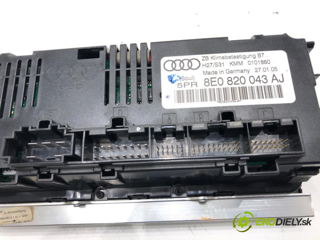AUDI A4 B7 (8EC) 2004 - 2008    1.9 TDI 85 kW [116 KM] olej napędowy 2004 - 2008  Panel ovládania kúrenia 8E0820043AJ (Prepínacie páčky pod volantom)