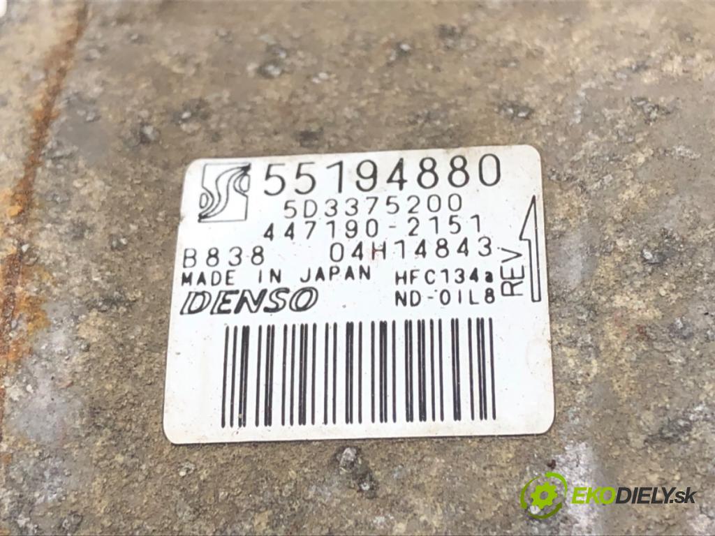 FIAT GRANDE PUNTO (199_) 2005 - 2022    1.2 48 kW [65 KM] benzyna 2005 - 2022  Kompresor klimatizácie 55194880 (Kompresor klimatizácie)