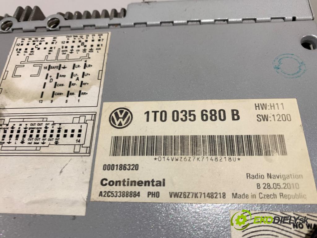 VW PASSAT B6 Variant (3C5) 2005 - 2011    2.0 TDI 103 kW [140 KM] olej napędowy 2005 - 2009  RADIO 1T0035680B (Audio zariadenie)