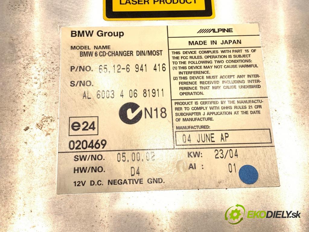 BMW 5 (E60) 2001 - 2010    530 d 160 kW [218 KM] olej napędowy 2002 - 2005  Menič CD 6941416 (CD meniče)