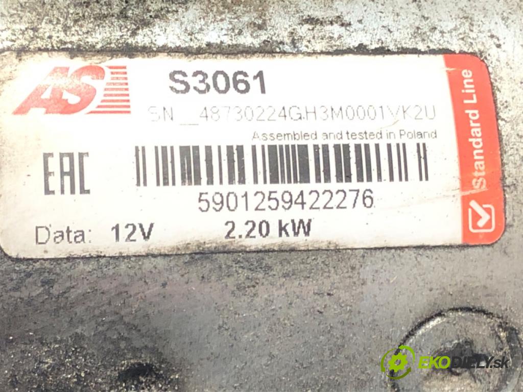 RENAULT LAGUNA III (BT0/1) 2007 - 2015    2.0 dCi (BT07, BT0J, BT14, BT1A, BT1S) 96 kW [131 KM] olej napędowy 2007 - 2015  Štartér S3061 (Štartér)