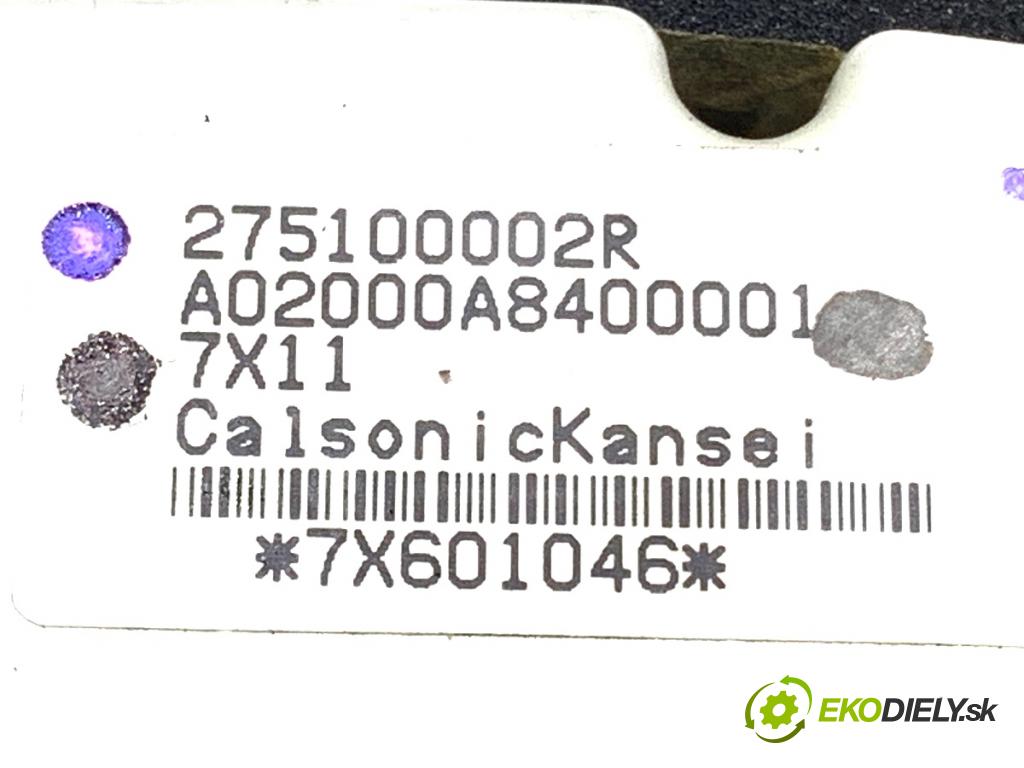 RENAULT LAGUNA III (BT0/1) 2007 - 2015    2.0 dCi (BT07, BT0J, BT14, BT1A, BT1S) 96 kW [131 KM] olej napędowy 2007 - 2015  Panel ovládania kúrenia 275100002R (Prepínacie páčky pod volantom)