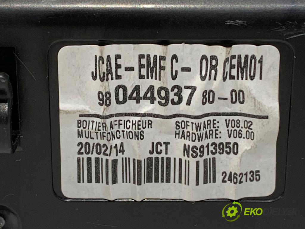 CITROEN C4 II (NC_) 2009 - 2022    1.6 HDi 115 84 kW [114 KM] olej napędowy 2012 - 2022  Dislpej 9804493780 (Prístrojová doska, displej)