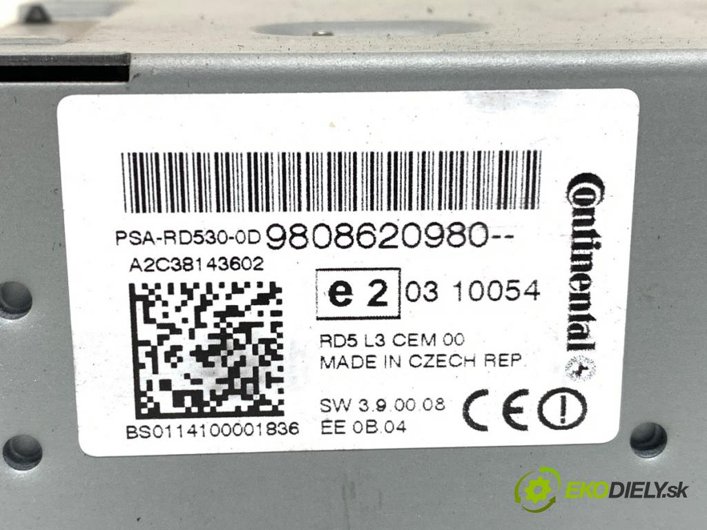 CITROEN C4 II (NC_) 2009 - 2022    1.6 HDi 115 84 kW [114 KM] olej napędowy 2012 - 2022  RADIO 9808620980 (Audio zariadenie)